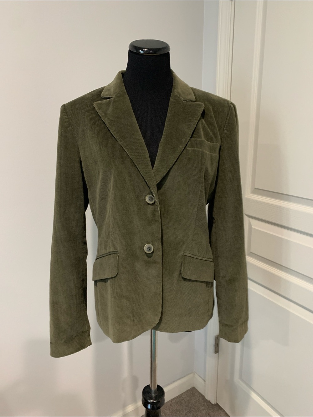 Rafaella Olive Velvet Blazer Jacket